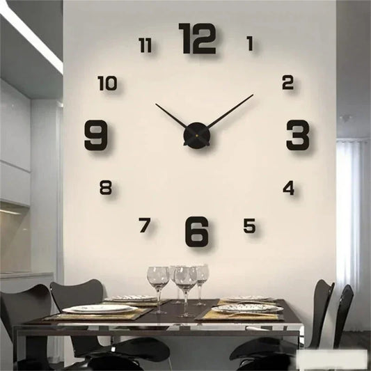 3D Luminous Wall Clock Frameless Acrylic DIY Digital Wall Clock