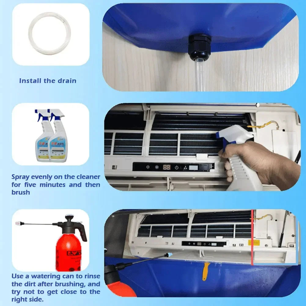 110cm Cleaner Large 10pcs Air Conditioner Cleaning Cover Set