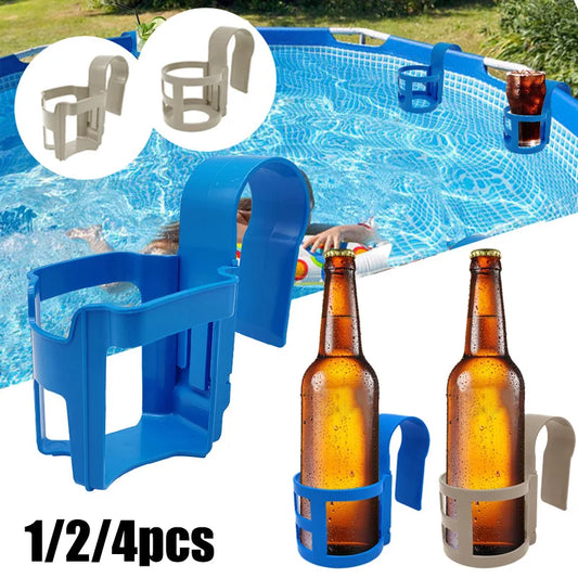 1/2/4pcs Swimming Pool Water Cup Hanger Car Water Cup Drink Holder for Above Swimming Pool Side Drinks Beer Storage Shelf