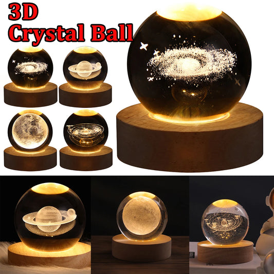 USB LED night light, Galaxy Ball lamp, 3D planet moon lamp, home decoration