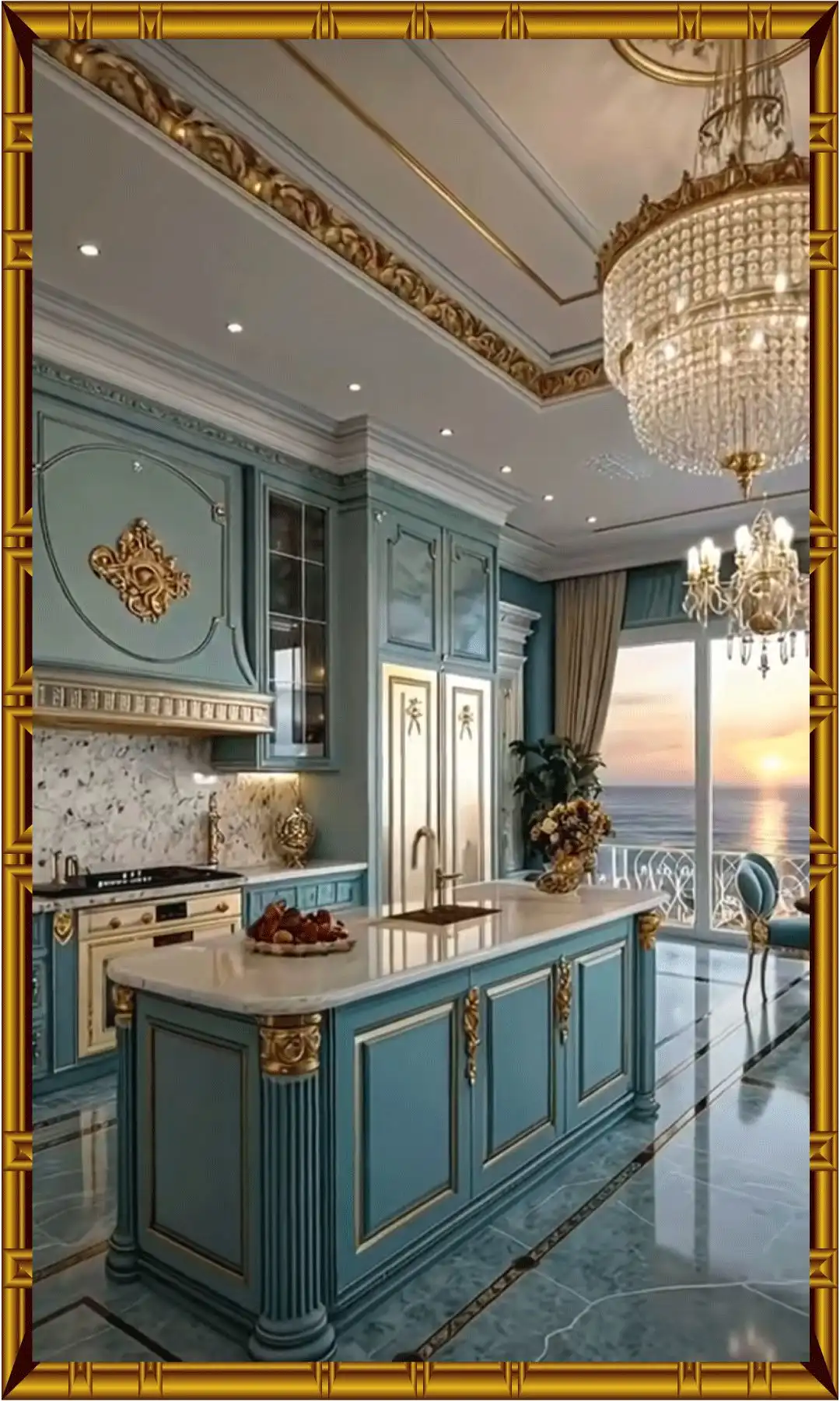 Elegant kitchen interior decor with stylish layout and premium finishes Title: Elegant Kitchen Interior Decor