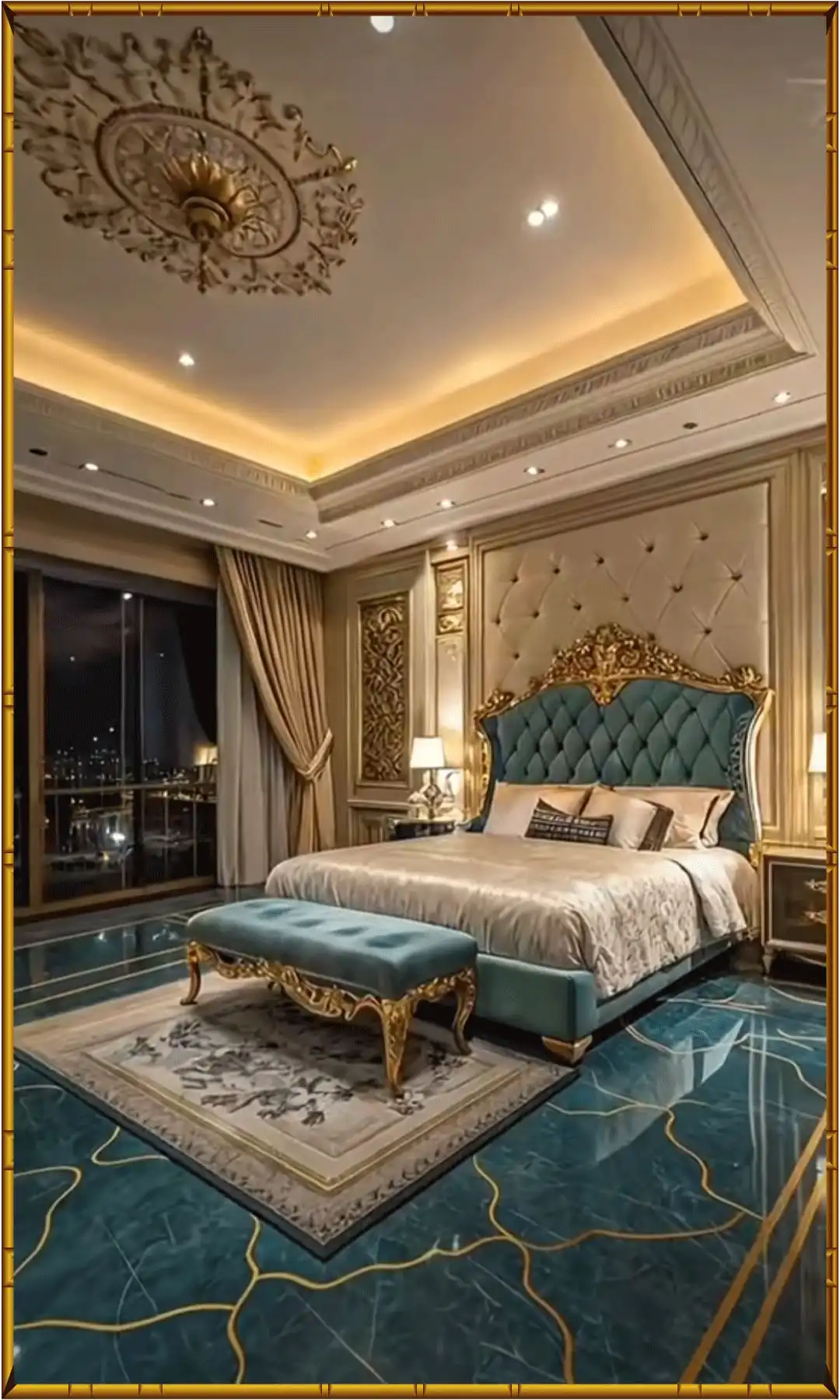 Luxury bedroom decor with premium textures and sophisticated design