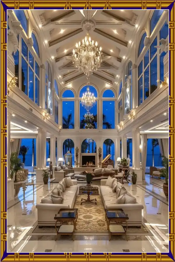 Residential site construction work with workers and materials